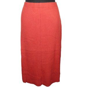 Terra & Sky Plus 2X Rust Soft Stretchy Ribbed A Line Sweater Midi Skirt
